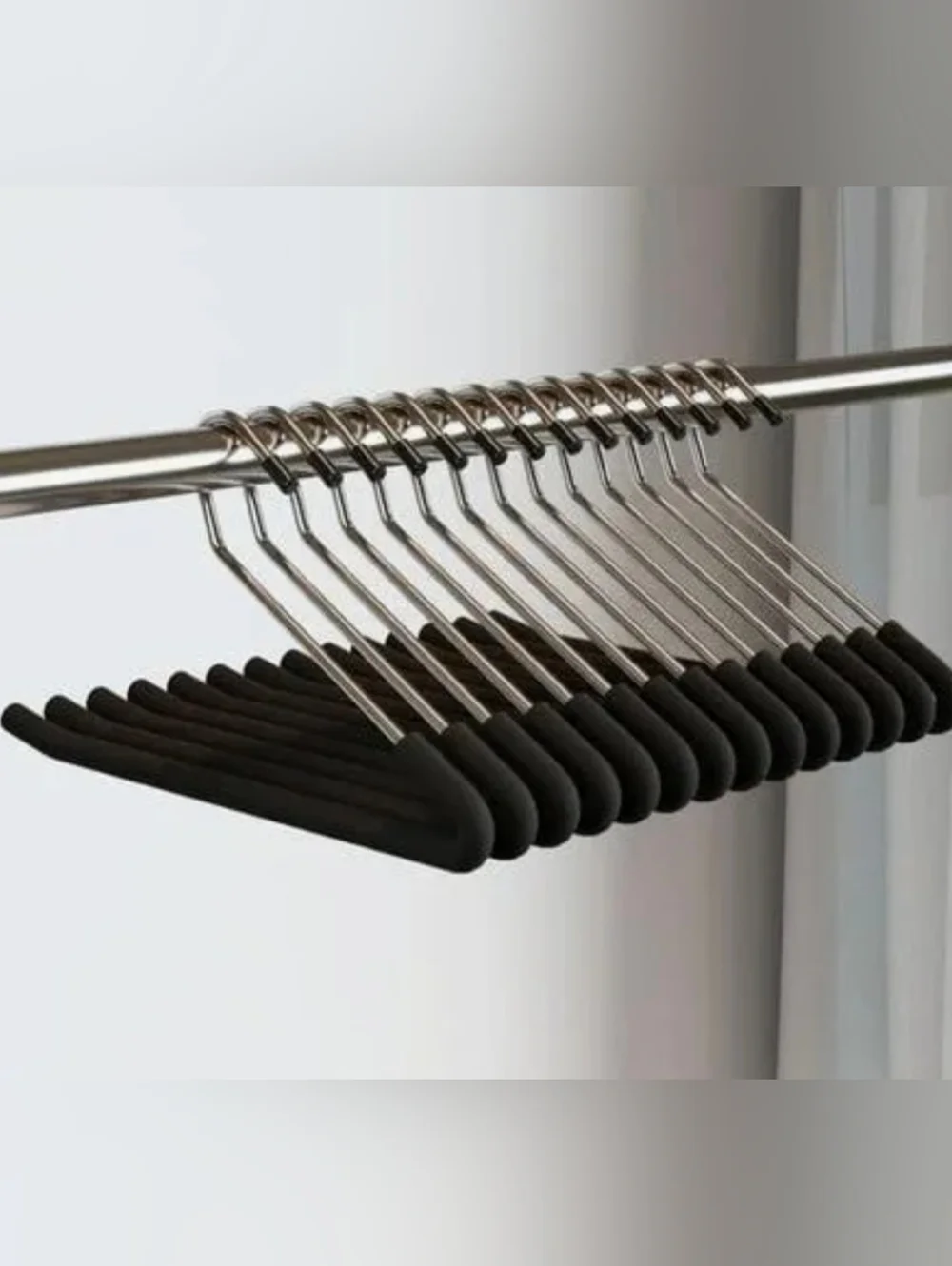 Metal Open‎ End Pants Hangers Non-Slip Slack Jeans Closet Organizer Black